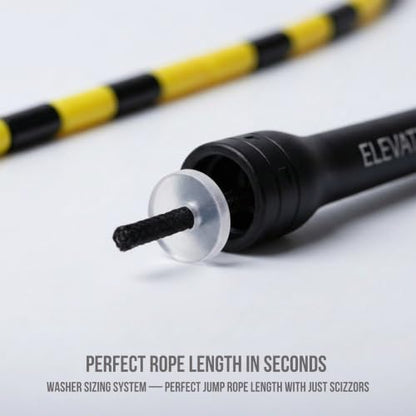 Elevate Rope Beaded Jump Rope, 1 in Beads, 10 ft Adjustable, Segmented - color: White/Silver/Turquoise