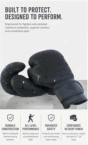 Kids Boxing Gloves 6oz | Boxing Gloves for Kickboxing Muay Thai MMA | Bag Gloves for Punching Bag - color: Black-MATT