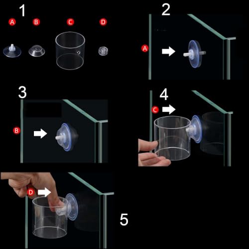 Suction Cup Feeder with Suction Cup Fish Shrimp Feeder Rectangle/Round Floating Fish Food Tray Acrylic Aquarium Fish Feeder(one Size-Rectangle) - color: rectangle, style: one size