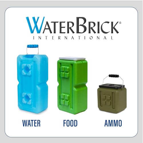 WaterBrick International WaterBrick Water Storage Containers for Emergency Water Storage | 6-Pack of Stackable 3.5 Gallon Water Container Bricks | Food-Grade HDPE Plastic | BPA-Free | STD Blue