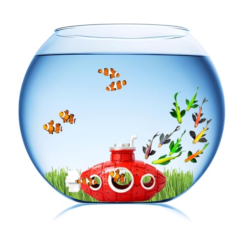 Aquarium Decorations Submarine – Fish Tank Decor with Submarine, Fish Tank Accessories for Betta Fish, Cute Aquarium Ornament (Submarine Red) - color: Submarine Red