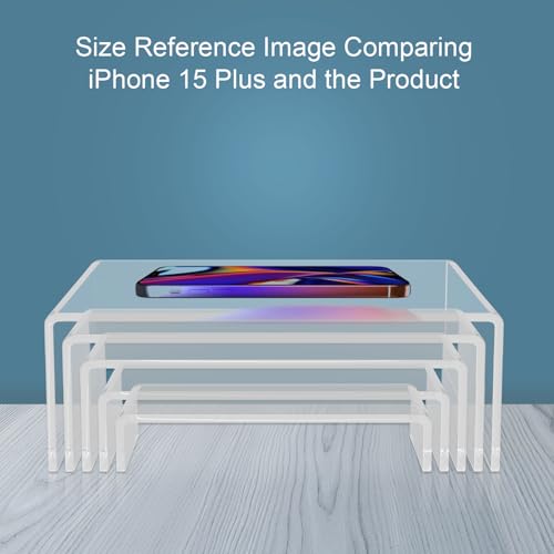 5 Pack acrylic display stand, Acrylic Display Risers, 5 Sizes Clear Product Stand, Jewelry Display Riser Shelf Showcase Fixtures For Collectibles Display, Figure Display - 6.8" to 10"