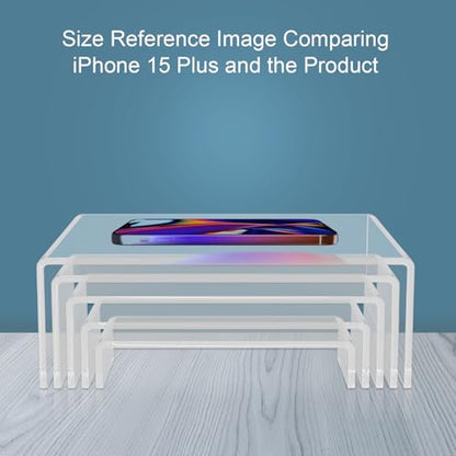 5 Pack acrylic display stand, Acrylic Display Risers, 5 Sizes Clear Product Stand, Jewelry Display Riser Shelf Showcase Fixtures For Collectibles Display, Figure Display - 6.8" to 10"
