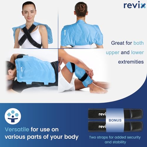 REVIX XXL Full Back Ice Pack Wrap, Large Gel Packs for Injuries Reusable - style: Blue
