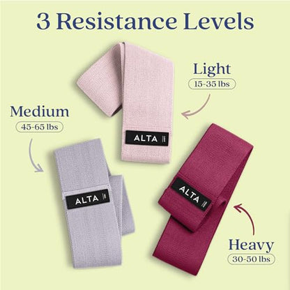 ALTA Booty Bands for Women, Non-Slip Fabric Resistance Bands for Working - color: Dawn