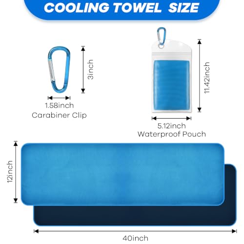 Cooling Towels 4 Pack 40"x12" Soft Gym Towels for Men Women, Sweat Towels for Workout Hot Yoga & Outdoor Hiking-Black Grey Red
