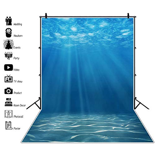 3x5ft Thin Vinyl Photography Background Studio Prop Deep Underwater Blue Ocean Backdrop