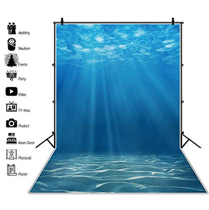 3x5ft Thin Vinyl Photography Background Studio Prop Deep Underwater Blue Ocean Backdrop