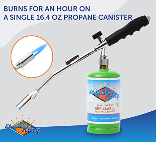 Flame King Propane Gas Blow Torch 20,000 BTU w/Self Igniter, Fire and Charcoal Starter, Weed Burner and more
