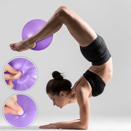 Aoriher 10 Pcs Small Pilates Ball Bulk 9 Inch Mini Yoga Ball - color: purple