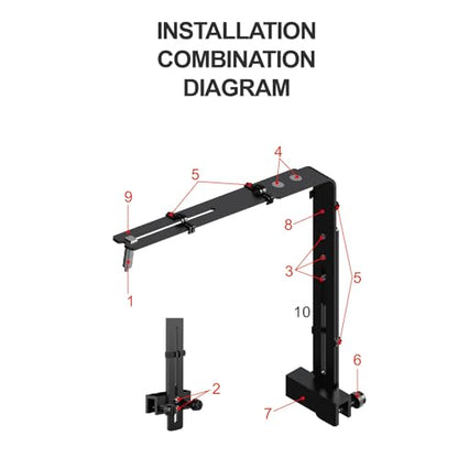 Aquarium Light Riser, Aquarium Light Bracket, Aluminum Alloy High Adjustable Aquarium Light Holder,Fish LED Aquarium Light Stand for Hanging Lamp (Black)