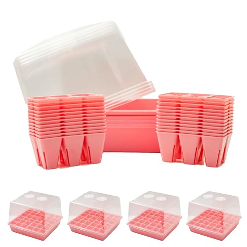 Bootstrap Farmer Countertop Seed Starter Kit in Pink, Reusable 1010 Tray Bundle with Inserts and Humidity Dome - color: Pink