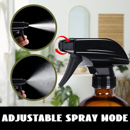 4 Pack Trigger Sprayers Replacement Spray Nozzles with Mist Stream Sprayer for 8oz/16oz Glass Spray Bottles,Quality Spray Nozzles for Home, Kitchen, Garden and Office,Cleaning Solutions