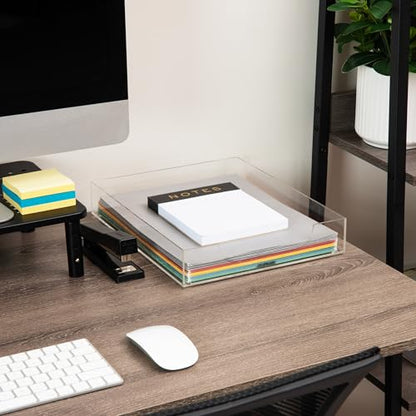 Mind Reader Paper Tray, Desktop Organizer, File Storage, Modern, Office, Acrylic, Clear - size: Paper Tray