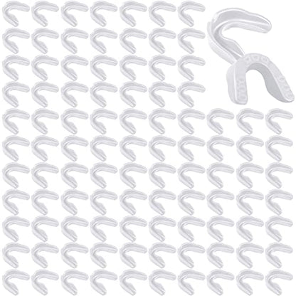 Kathfly 100Pack Sport Mouth Guard Bulk Athletic Mouthguard, White - color: White