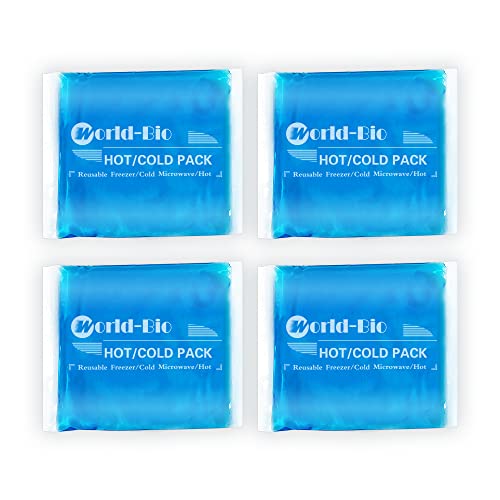 Reusable Gel Ice Packs, 4 Pack, 5.1" x 6.5" | Hot Cold Pack for Injuries, Migraines - Gel Ice Pack Cold Compress for Back, Neck, Foot and Wrist - Flexible - style: 5.1" x 6.5" 4 packs
