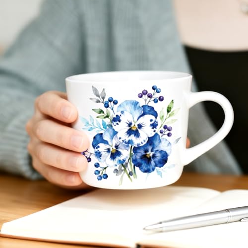Peacoblue 18 Sheets Rub on Transfers for Crafts, Blue Flower Bunch 3.6"x3.9" UV DTF Cup Wraps Waterproof Rub on Cold Transfers Stickers for Wood Glass Metal Cup Tumblers Mirrors Mugs Home Decor - style: Blue Flower Bunch