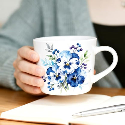 Peacoblue 18 Sheets Rub on Transfers for Crafts, Blue Flower Bunch 3.6"x3.9" UV DTF Cup Wraps Waterproof Rub on Cold Transfers Stickers for Wood Glass Metal Cup Tumblers Mirrors Mugs Home Decor - style: Blue Flower Bunch