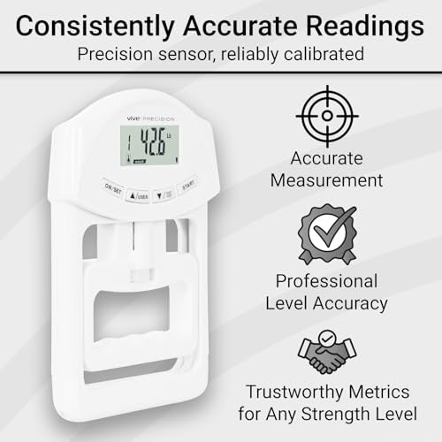 Vive Precision Grip Strength Tester - Hand Grip Dynamometer - Handheld