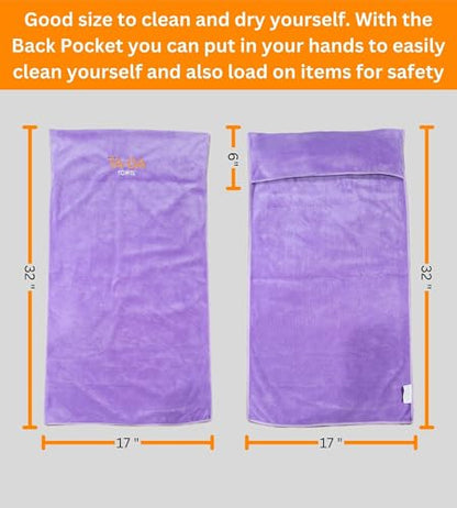 TA-DA Microfiber Towel | Back Pocket Insert on Hands and Fitness Items for Convenience. Sports Fitness Gym Workouts Yoga Pickleball Volleyball Hiking Etc. | 17" Inch X 32" Inch | 6 Pack | Purple - color: Purple