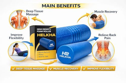 Foam Roller for Muscle Massage and Recovery – Soft Density Foam Roller for Yoga, Pilates, Physical Therapy and Gym – Back, Legs and Full Body Massage