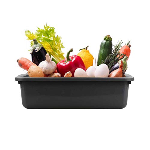 Bringer 4-Pack Gray Commercial Bus Tubs, 8 L Small Plastic Bus Box