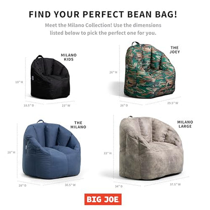 Big Joe Milano Beanbag Chair with Vibe Caramel Montana Leather - color: Carmel Montana Leather, size: Milano with Vibe