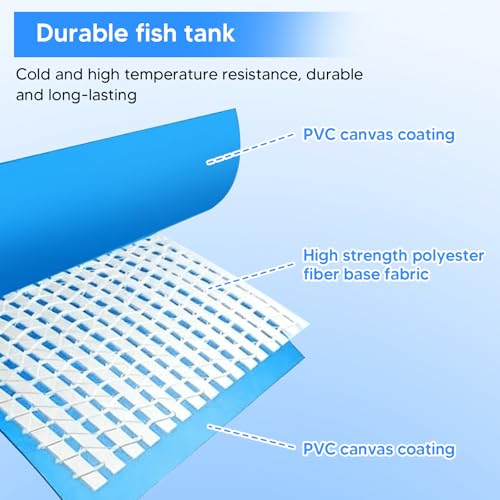 Rectangular Frame-Mounted Goldfish Pond with Drain Valve, Above-Ground Clear View Aquarium, Ideal for Ornamental Fish Breeding Outdoor Decorative Use