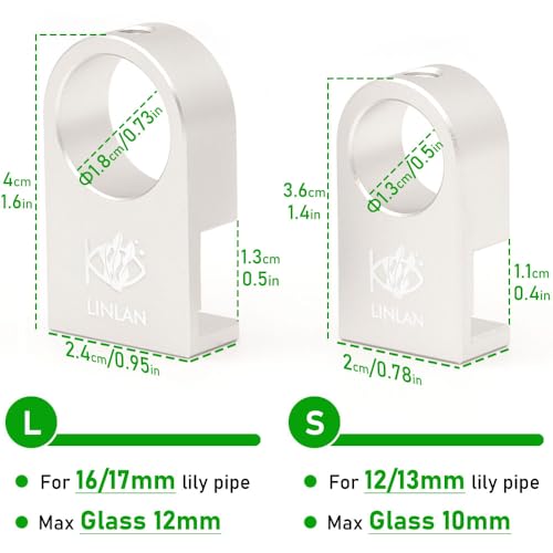 LINLAN 304 Stainless Steel Lily Pipe Inflow and Outflow with Mini Aluminum Alloy Pipe Holder, 360° Rotatable Outflow, Fits 5/8 Inch ID Filter Hose, for Rimless Aquariums (16mm-with Skimmer)