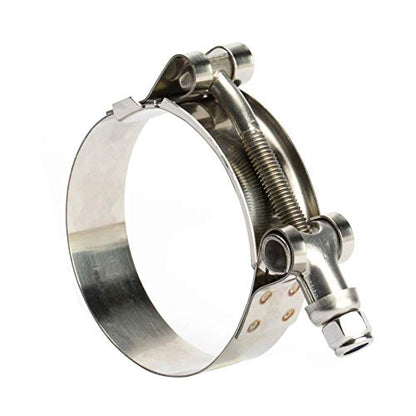 2 Pack 2 Inch Stainless Steel T-Bolt Hose Clamps, Clamp Range 56-64mm for 2" Hose ID, Pack of 2 - size: 2" Clamp Range 56-64mm (2.20" - 2.52")