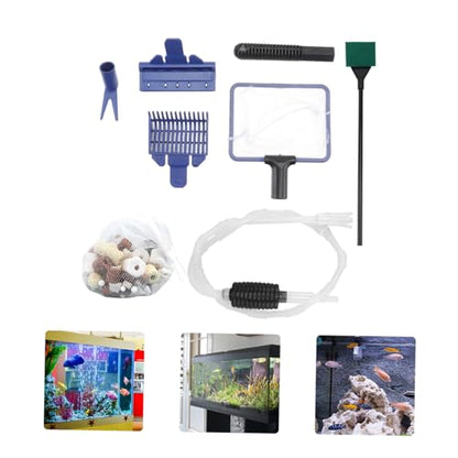 1set Fish Tank Siphon Filter Net for Water Changing Sand Washing and Dirt Removal Manual Aquarium Cleaning Tool Kit for Tanks