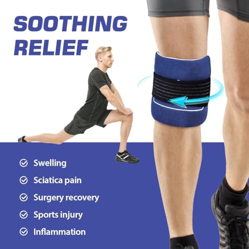 Hilph Ice Packs for Injuries Reusable, 2 Gel Packs & Adjustable Sleeve