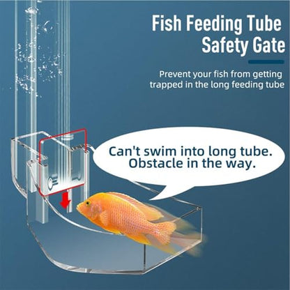 Aquatic Fish Feeding Disk - Glass Shrimp Feeder Tube Set, Clear Suction Cup Feeder Tray, Tank Feeding Station | Aquarium Care Tool for Pets | Easy Feed Solution for Shrimp Fish Snails