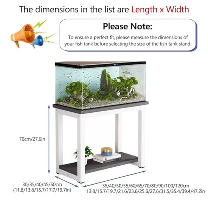Multi-functional Storage Rack, Double-layer Aquarium Stand, Reinforced Steel Frame + Anti-slip Design, Easy To Install(70x35cm/27.6x13.8in)