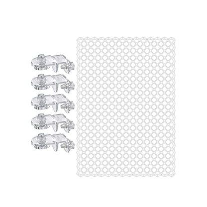 Aquarium Screen Net Cover Anti-Jumping Mesh Guard 20.87x27.56 Inch with 5 Clips