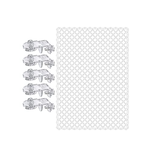 Aquarium Covers Mesh Screen Net Jump Guard Replacement Net Sturdy for Fish Tank Portable Easy to Install with Fixed Holder Clear Mesh Netting