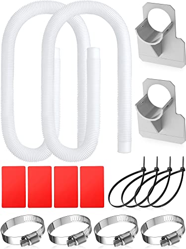 2 Sets Material Upgrade 1.25''x 59'' Pool Hose Replacement Kit for Above Ground Pools Hoses Pool Filter Replacement Hose Pool Holder Compatible with Filter Pumps 330 530 1000 Gph(White)