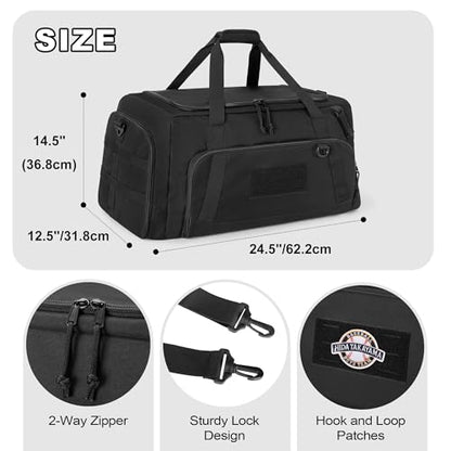 GOBUROS Baseball Duffle Bag with Bat Holder, Catchers Gear Bag for Softball