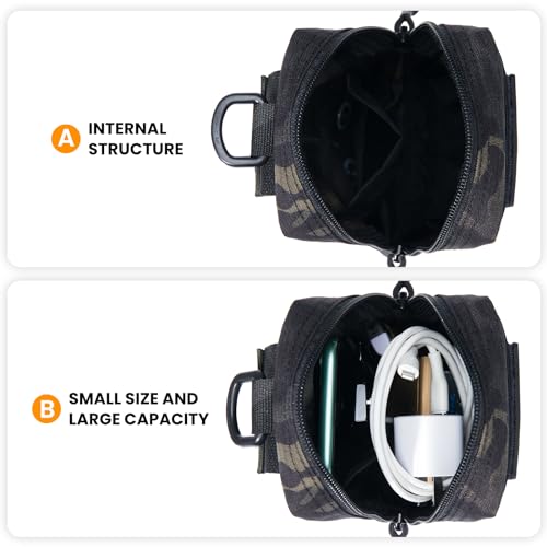 EXCELLENT ELITE SPANKER Tactical MOLLE Pouch EDC Utility Pouches Gadget Organizer Phone Holder Waist Bag Tool Pouch - color: Multicam Black