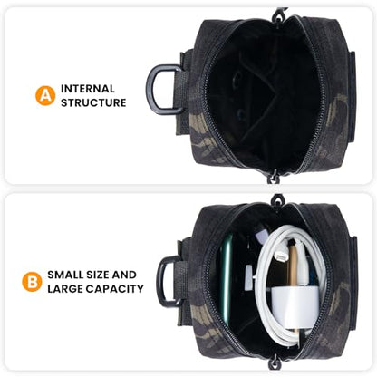 EXCELLENT ELITE SPANKER Tactical MOLLE Pouch EDC Utility Pouches Gadget Organizer Phone Holder Waist Bag Tool Pouch - color: Multicam Black