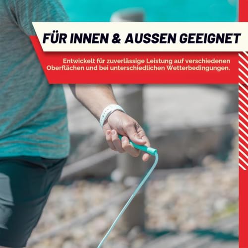 Elite Jumps Core 5mm, PVC Adjustable Skipping Rope - color: Turquoise & White