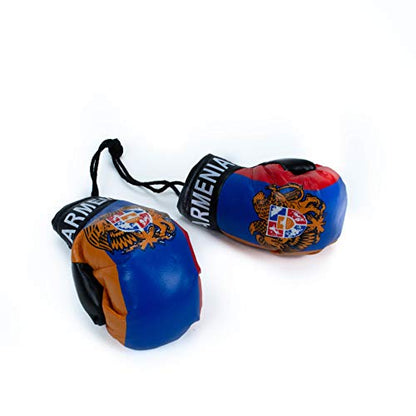 Armenian car Charm Boxing Gloves with Armenian Flag and Emblem Car Hanging Decoration Rearview Mirror Charm