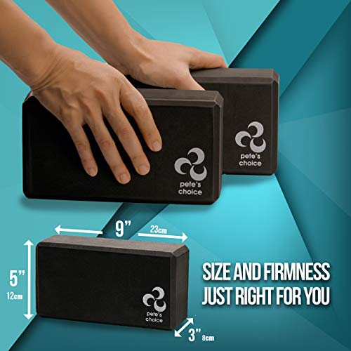 Yoga Wheel Kit for Beginners - Wheel, 2 Blocks, Strap & Guide | Back Roller to Relieve Back Pain & Tension, Deepen Stretches & Boost Flexibility - Complete Home Set for Women & Men