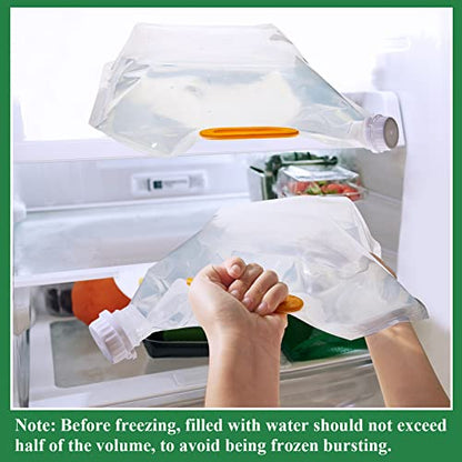 Jingmore 1.3 Gallon Collapsible Water Storage Bag Emergency Jug Container Clear Plastic Water Bladder for Outdoor Sport Camping Hiking No Leak, Freezable, Odorless, Flat Folding