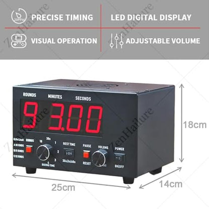 Interval Timer with LED Display,Adjustable Sound Buzzer,Customizable Training Time & Repetitions,Classic Gym Timer for Muay Thai MMA Kickboxing Workouts (Green) Green - color: Green