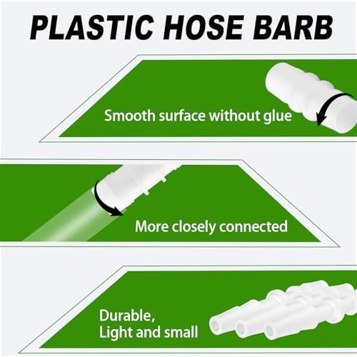 Plastic Hose Barb 5/16" Barbed Connectors Joint Splicer Mender Adapter for Aquarium Liquid Air (Pack of 5)