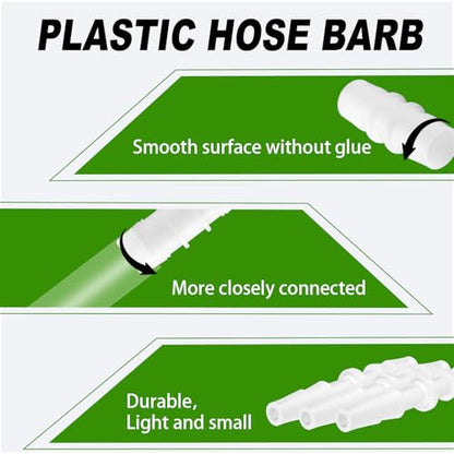 Plastic Hose Barb 1/2" Barbed Connectors Joint Splicer Mender Adapter for Aquarium Liquid Air (Pack of 5) - size: 0.5 Inch