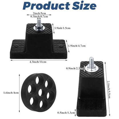 12 Pack Rubber Vibration Isolator Mounting Bracket with 12pcs Rubber Pads, Anti Vibration Pads Rubber Vibration Isolator Pad, Rubber Air Conditioner Mounting Pads