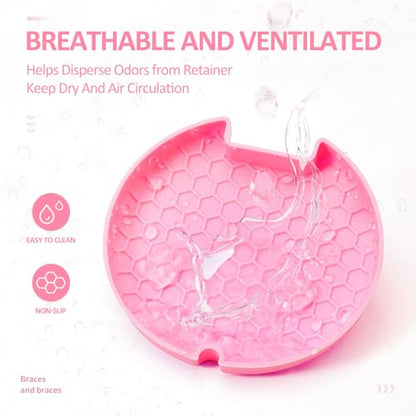 Orthodontic Retainer Case Aligner Mouth Guard Storage Box,Opaque Pink - color: Opaque Pink
