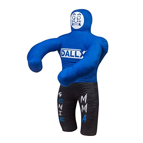 DALLX Kids Grappling Dummy for Fitness Training Practice Wrestling Judo Karate MMA Punching Dummy for Kids Jiu-Jitsu - UNFILLED - color: Blue